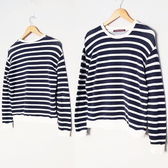 Comptoir Des Cotonniers  Striped Crewneck Pullover Jumper Sweatshirt XS Cotton - Picture 1 of 14